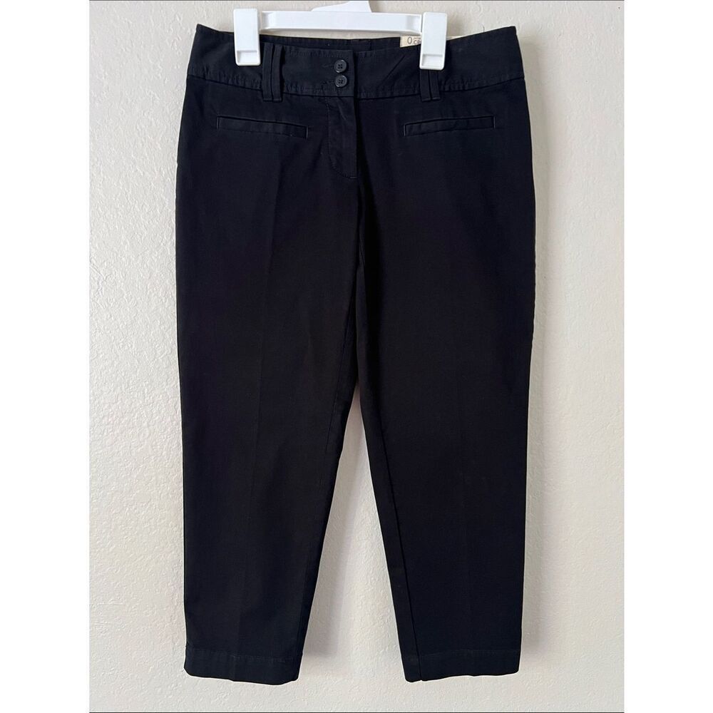 NWT LOFT Julie Cropped Pants Skinny Black in Size 0 - Picture 2 of 14